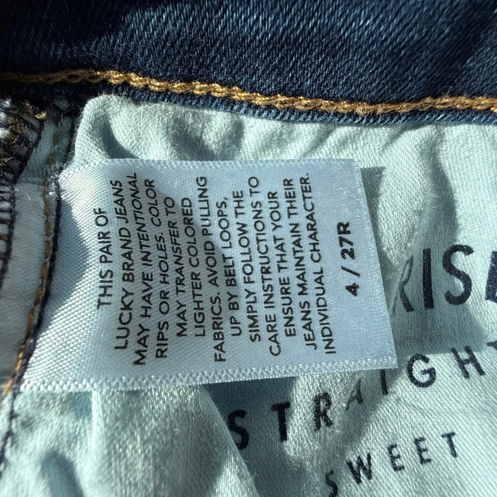 Lucky Brand Mid Rise Sweet Straight Leg Jeans Women's 27x32 Dark Wash Denim - Picture 7 of 9